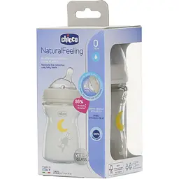 Пляшечка скляна Chicco Natural Feeling 81221.30 силіконова соска 250 мл - мініатюра 2