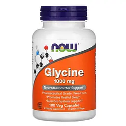 Гліцин Glycine 1000 mg 100 капсул NOW vit0006152