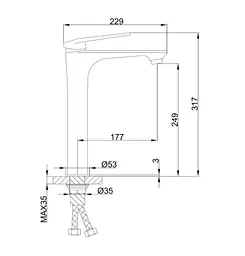 Змішувач для умивальника Frap F1052-54 - мініатюра 5