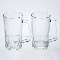 Набір кухлів для пива Yiwu Patterned Stein скляних 2 штуки по 530 мл кружки для пива скло з ручками міцний посуд HP-17-61 - мініатюра 3