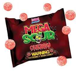 Кислі цукерки Barnetts Mega Sour Cherry Candy 104г - мініатюра 2