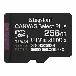Карта пам'яті microSDXC, 256Gb, Canvas Select Plus Kingston teh0020727