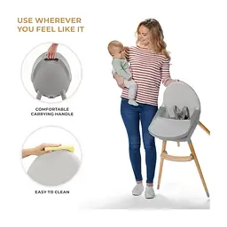 Стілець для годування Kinderkraft 2 в 1 Fini 2 Grey (5902533924509) - мініатюра 6