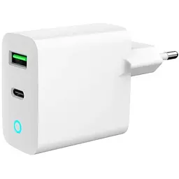 Зарядний пристрій Gembird 1xUSB-A + 1 Type-C (PD20Вт + QC3.0 18Вт) white (TA-UC-PDQC20L-W-01)