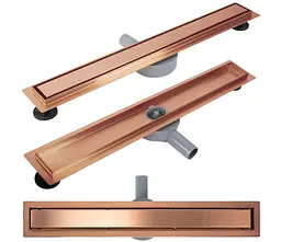 Душовий канал Rea Neox 100 Pro із сухим затвором brushed copper REA-G4804