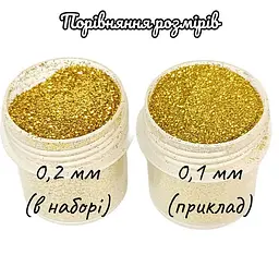 Набір гліттеру для біо-тату glitter-set-02mm-20, 6 кольорів по 12 мл - мініатюра 2