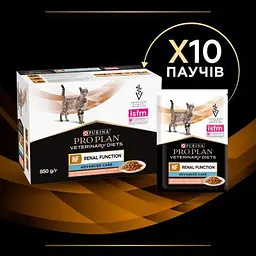 Вологий корм для кішок Purina Pro Plan Veterinary Diets NF Renal Function Advanced Care При патології нирок З лососем 10 x 85 г (7613287873699) - мініатюра 8
