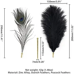 Лоскітка Lockink Sevanda Natural Peacock Flirting FeaTher Tickler, перо павича - мініатюра 5