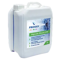 Шоковий швидкодіючий альгіцид для басейну Froggy Algicide Shock L230 проти водоростей, 5 л