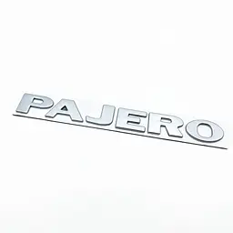 Емблема напис PAJERO для Mitsubishi срібло матове 190х22 мм (на скотчі)