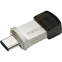 Флеш-накопичувач Transcend JetFlash 890 128GB USB 3.1 / Type-C Silver (TS128GJF890S) (FFUFTR00066) - мініатюра 1