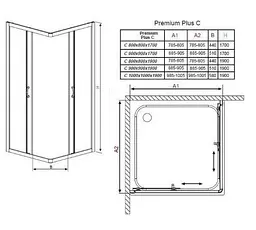 Душова кабіна Radaway Premium Plus C 90x90x190 скло фабрік 30453-01-06N - мініатюра 4
