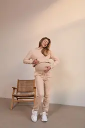 Штани спортивні для вагітних та годуючих демісезон Frankfurt Lullababe розмір XXL Бежевий - мініатюра 4