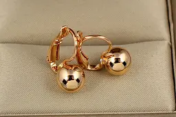 Сережки Xuping Jewelry кульки 8 мм золотисті - мініатюра 2