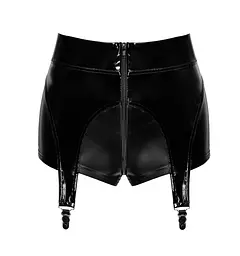 Шортики Noir Handmade F325 Glam, S, black, вініл, висока талія, кріплення для панчіх, з доступом - мініатюра 6