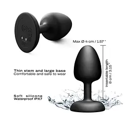 Анальна пробка Dorcel Geisha Plug Infinite M 8.5 см (чорний) - мініатюра 5