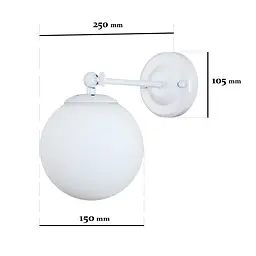 Бра настінне Levistella 756WPR150F-1 WH+WH, E27, 40W, білий, сучасний стиль - мініатюра 2