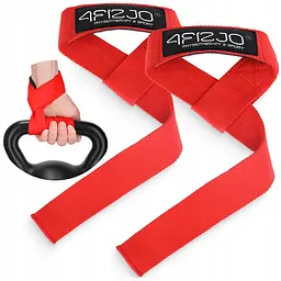 Лямки для станової тяги 4FIZJO Deadlift Straps Red (P-5905973402286) - мініатюра 2