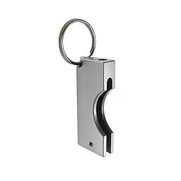 Захисний алюмінієвий чохол для ключа YubiKey 5 / 5C / Security Key NFC з брелком, Срібний, 1 шт