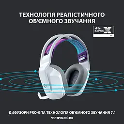 Ігрова гарнітура Logitech G733 Lightspeed Wireless RGB White (981-000883) - мініатюра 10