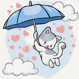 Розпис на полотні "Котик літає" Bambi 15567-AC 30х30 см