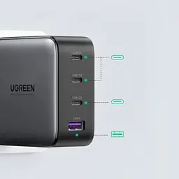 Зарядний пристрій 4xUSB 100W (3xUSB-C+USB-A) Gan Tech Fast GAN Charger чорний CD226 Ugreen (40747) - мініатюра 7