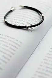 Браслет каучуковий зі срібними вставками (8015.1) 18.5 - мініатюра 4