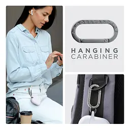 Силіконовий чохол для навушників Apple AirPods Pro 3, Hang Case, білий, ультратонкий захисний кейс товщиною 2 мм, захист від подряпин, пилу та ударів, компактний, з карабіном для кріплення, ArmorStandart (ARM88284) - мініатюра 6