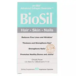 Активатор колагену Natural Factors BioSil Collagen Generator 60 вегетаріанських капсул