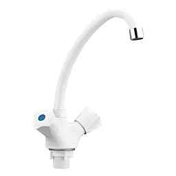 Змішувач для кухні Plamix Omega-271 з підведенням white PM0610, Білий