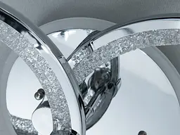 Стильна стельова LED-люстра для спальні Diasha 8180/2HR, хром, 55 W, 33×53 см, підсвітка - мініатюра 7
