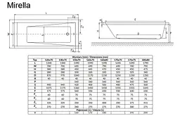 Ванна акрилова Radaway Mirella 120x70 + ніжки WA1-48-120×070 - мініатюра 2