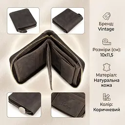Гаманець чоловічий 14224 Vintage коричневий - мініатюра 2