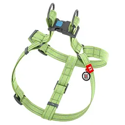 Шлея для собак Waudog Re-cotton, з відновленої бавовни, з QR паспортом, S, 40-55х1,5 см, салатовий (3245) - мініатюра 2