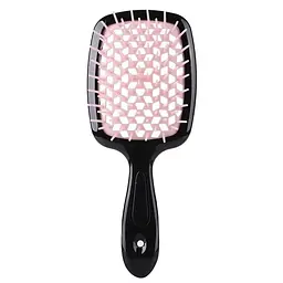 Гребінець щітка для волосся Superbrush Plus Hollow Comb Чорно-рожевий Черно-розовый 86891 - мініатюра 2