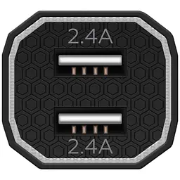 Автомобільний зарядний пристрій Make 12 W 2.4 A + 2.4 A Black - мініатюра 3