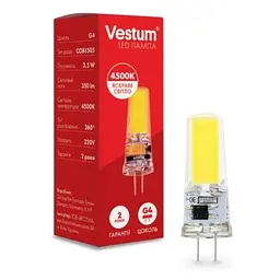 Лампочка Vestum LED COB G4 3,5W 4500K 220V (1-VS-8102) - мініатюра 2
