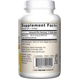 Вітамін D3 Jarrow Formulas 62.5 мкг 2500 МО 100 капсул - мініатюра 3