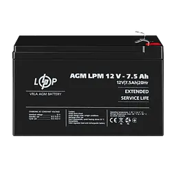 Акумулятор AGM LPM 12V - 7.5 Ah - мініатюра 2
