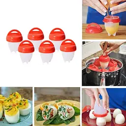 Набір із 6 силіконових форм для варки яєць без шкаралупи (пашот), Kitchen Master 83126 - мініатюра 1