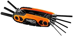 Ключі шестигранні 121мм 1.5-8мм складаються в корпус набір 8шт Neo Tools hoz0012930