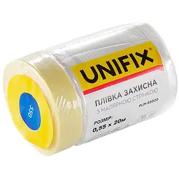Плівка захисна з малярною стрічкою будівельна Unifix 0.55 х 20 м