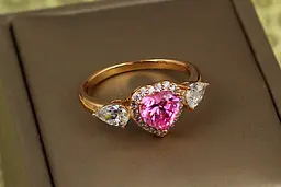 Кільце Xuping Jewelry Купідон з рожевим каменем р 18 золотисте - мініатюра 2