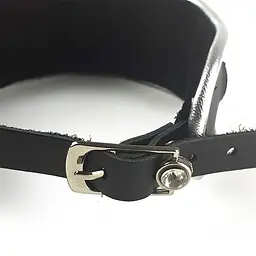 Нашийник з натуральної шкіри зі стразами та кільцем Art of Sex - Collar Ring - мініатюра 5