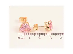 Сережки Xuping пусети M&L 18K "Рожеві кристальні серця" 10х10мм 303601 - мініатюра 2