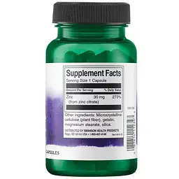 Цитрату цинку Swanson Zinc Citrate 30 mg, 60 капсул для підтримки зору та імунітету - мініатюра 2