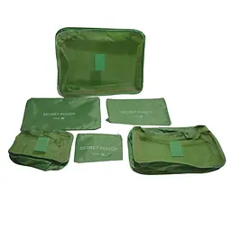 Набір дорожніх органайзерів для одягу зелені 6 штук Secret Pouch - мініатюра 2