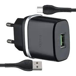 МЗП Hoco C12Q Smart QC3.0 charger set Micro ( EU ) Black