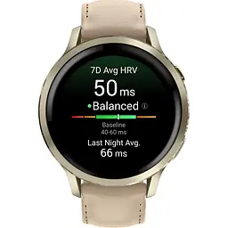 Смарт-годинник Garmin Venu 4 41 мм Lunar Gold with Light Sand Leather Band [010-03013-03] [153834] - мініатюра 3