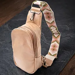 Сумка через плече для жінок з екошкіри Vintage 22790 світло-коричнева
